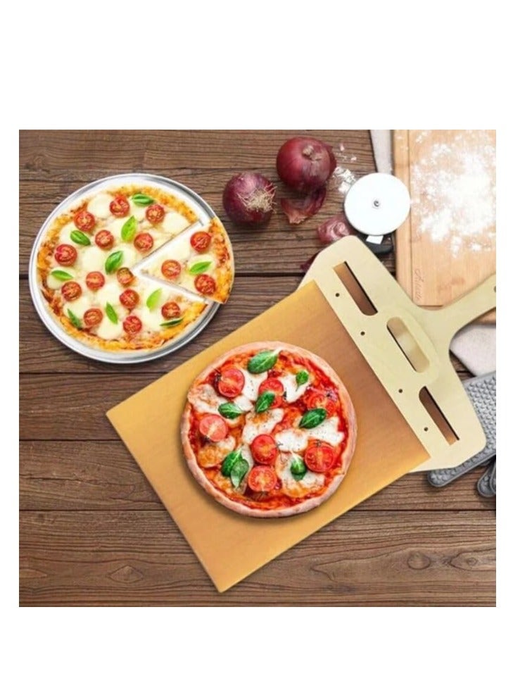 انزلاق البيتزا Peel-Pala Pizza Scorrevole، Effesto Pizza Peel، مجرفة البيتزا المنزلقة، قشر البيتزا السحري، مجداف ملعقة البيتزا للشواية، مجداف مقبض البيتزا، قشر البيتزا الذي ينقل البيتزا بشكل مثالي - Image 1