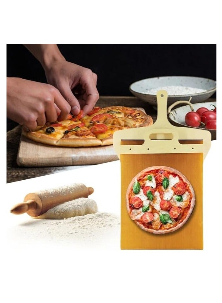 انزلاق البيتزا Peel-Pala Pizza Scorrevole، Effesto Pizza Peel، مجرفة البيتزا المنزلقة، قشر البيتزا السحري، مجداف ملعقة البيتزا للشواية، مجداف مقبض البيتزا، قشر البيتزا الذي ينقل البيتزا بشكل مثالي - Image 5