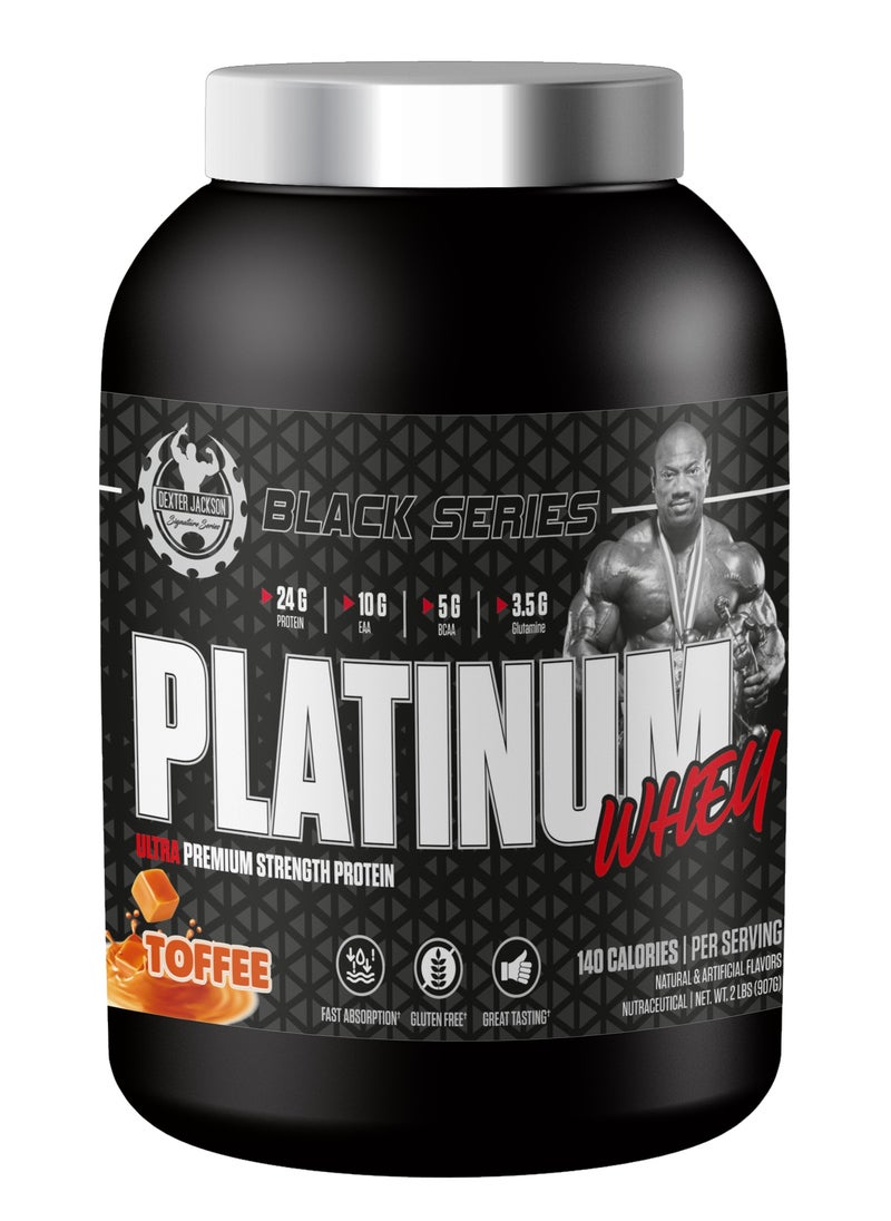 DEXTER JACKSON Black Series Platinum Whey - Ultra Premium Strength Whey & Isolate Protein - Toffee, 2lbs  - Image 1