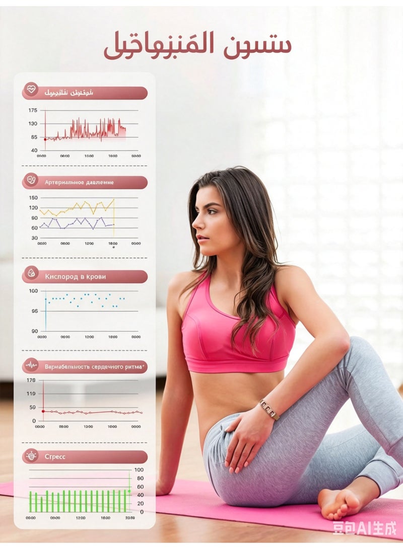 Women's Smart Bracelet without screen , Health Fitness Tracker with Heart Rate, Blood Oxygen, Sleep Monitor, Fashion Ruby Wristband & Call/Message Reminder, gifts for ladies - Image 5