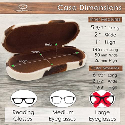 MyEyeglassCase Hard eyeglass case in Pony Animal Print | Glasses Case Hard Shell Holder with Microfiber Drawstring Pouch & Cleaning Cloth | Small Sunglasses Case Protective & Durable (AS166L PONY) - Image 4