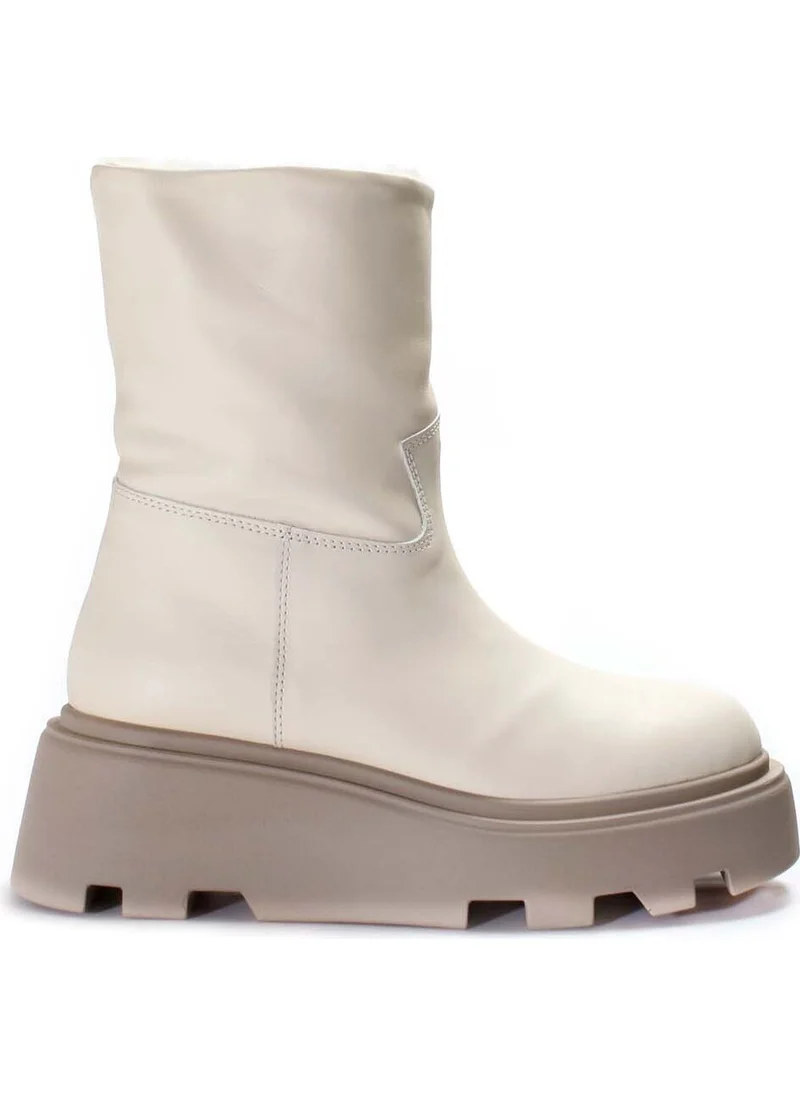 Fast Step Genuine Leather & Shearling Women's Classic Boots 009KZA0634-1