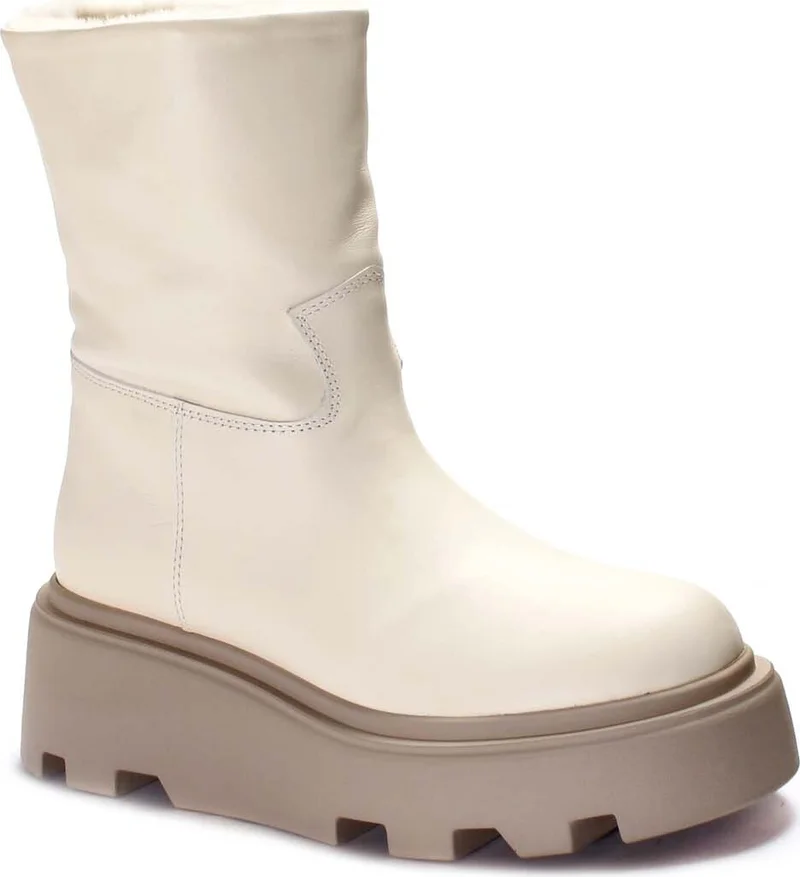 فاست ستيب Genuine Leather & Shearling Women's Classic Boots 009KZA0634-1