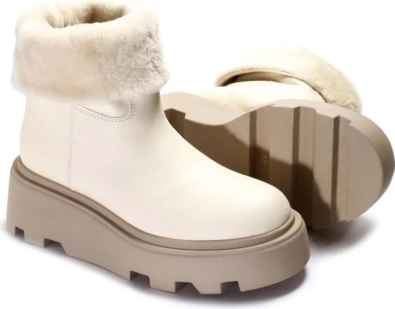 فاست ستيب Genuine Leather & Shearling Women's Classic Boots 009KZA0634-1