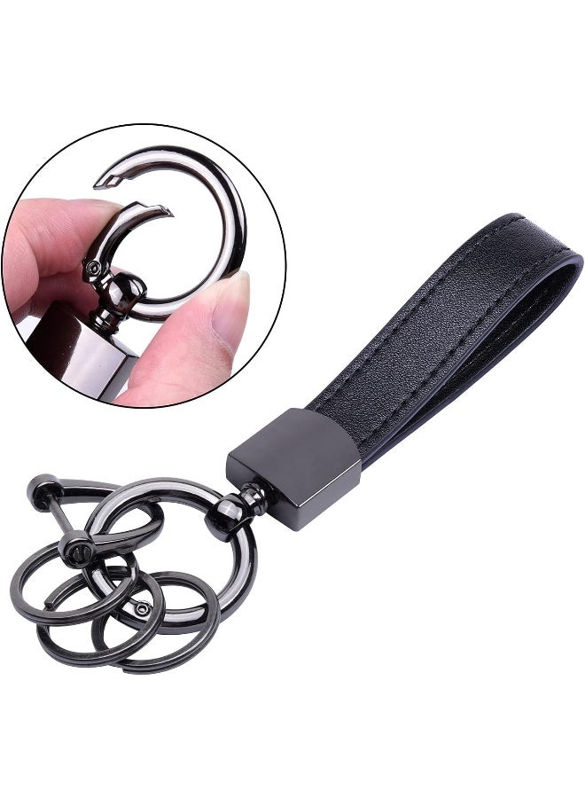 Wisdompro Genuine Leather Car Keychain, Universal Key Fob Keychain Leather Key Chain Holder for Men and Women - Image 5