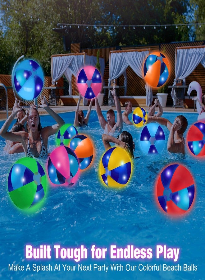 مجموعة MiniInflat المكونة من 12 كرة شاطئ مضيئة، كرات LED عملاقة مقاس 16 بوصة، تتوهج في الظلام، نيون عملاق قابل للنفخ، مثالية لتزيين حفلات الشاطئ الصيفية ذات الطابع الاستوائي الهاواي، وإكسسوارات مائية (ألوان متنوعة). - Image 5