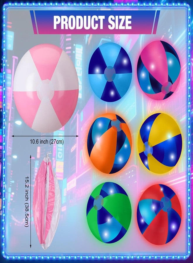 مجموعة MiniInflat المكونة من 12 كرة شاطئ مضيئة، كرات LED عملاقة مقاس 16 بوصة، تتوهج في الظلام، نيون عملاق قابل للنفخ، مثالية لتزيين حفلات الشاطئ الصيفية ذات الطابع الاستوائي الهاواي، وإكسسوارات مائية (ألوان متنوعة). - Image 2