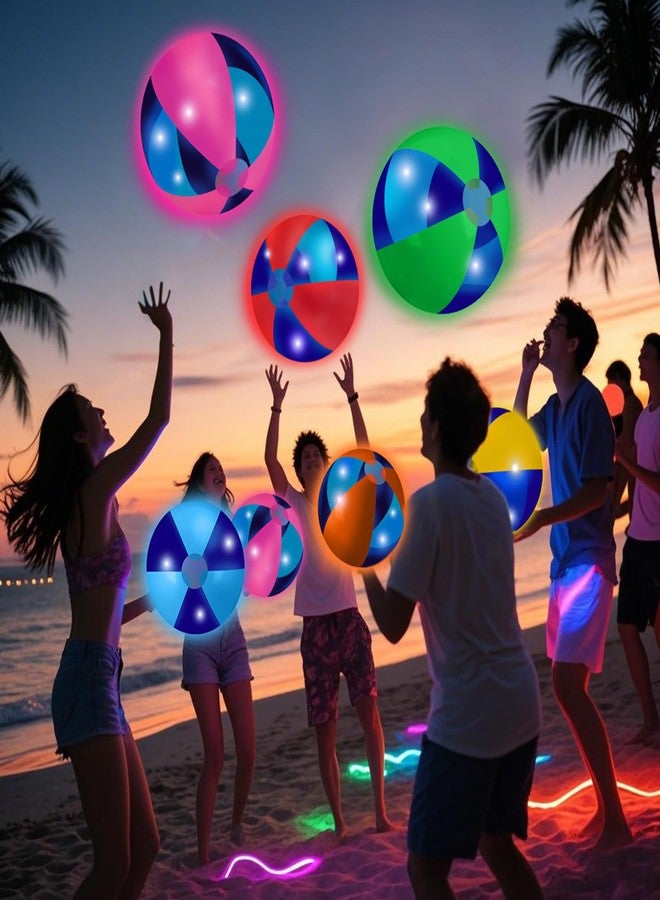 مجموعة MiniInflat المكونة من 12 كرة شاطئ مضيئة، كرات LED عملاقة مقاس 16 بوصة، تتوهج في الظلام، نيون عملاق قابل للنفخ، مثالية لتزيين حفلات الشاطئ الصيفية ذات الطابع الاستوائي الهاواي، وإكسسوارات مائية (ألوان متنوعة). - Image 4
