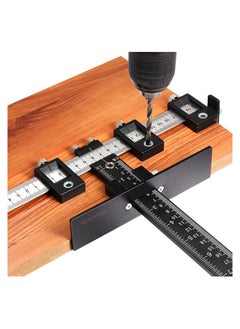 KASTWAVE Cabinet Hardware Jig Tool, Adjustable Punch Locator Drill Template Guide, Multifunctional Woodworking Aids Wood Drilling Dowelling Guide For Installation of Handles Knobs on Doors And Drawer (Black)  - Image 5