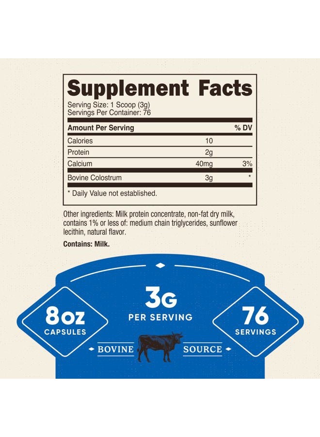 Nutricost مسحوق الكولاستروم 8 أونصات، لاكتوفيرين و 30% على الأقل من الأجسام المضادة (IgG)، من كولاستروم البقر، 3 جرام لكل حصة، 76 حصة - Image 2