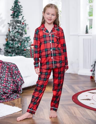 iClosam Christmas Family Matching Pajamas Soft Santa Print Long Sleeve Holiday PJs for Adults Cozy Winter Sleepwear Set - Image 3
