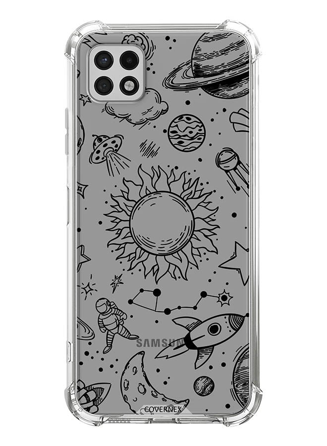 Covernex Shockproof Protective Case Cover For Samsung Galaxy A22 5G Space Doodle - Image 1