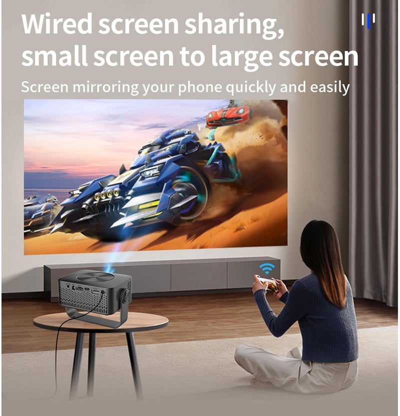 1080P WiFi Projector Portable Outdoor Movie Projector with Auto Keystone Correction 360 Rotating Lens for Home Theater Camping Gaming (US Plug) - Image 4
