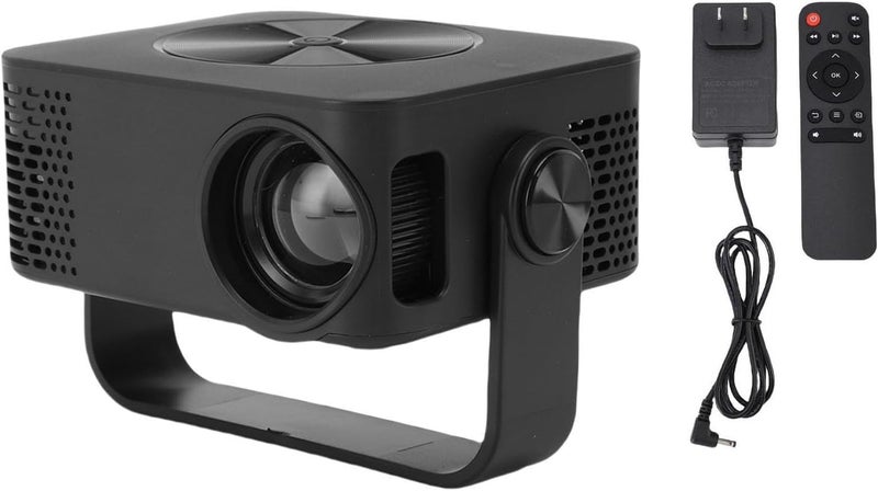 1080P WiFi Projector Portable Outdoor Movie Projector with Auto Keystone Correction 360 Rotating Lens for Home Theater Camping Gaming (US Plug) - Image 2