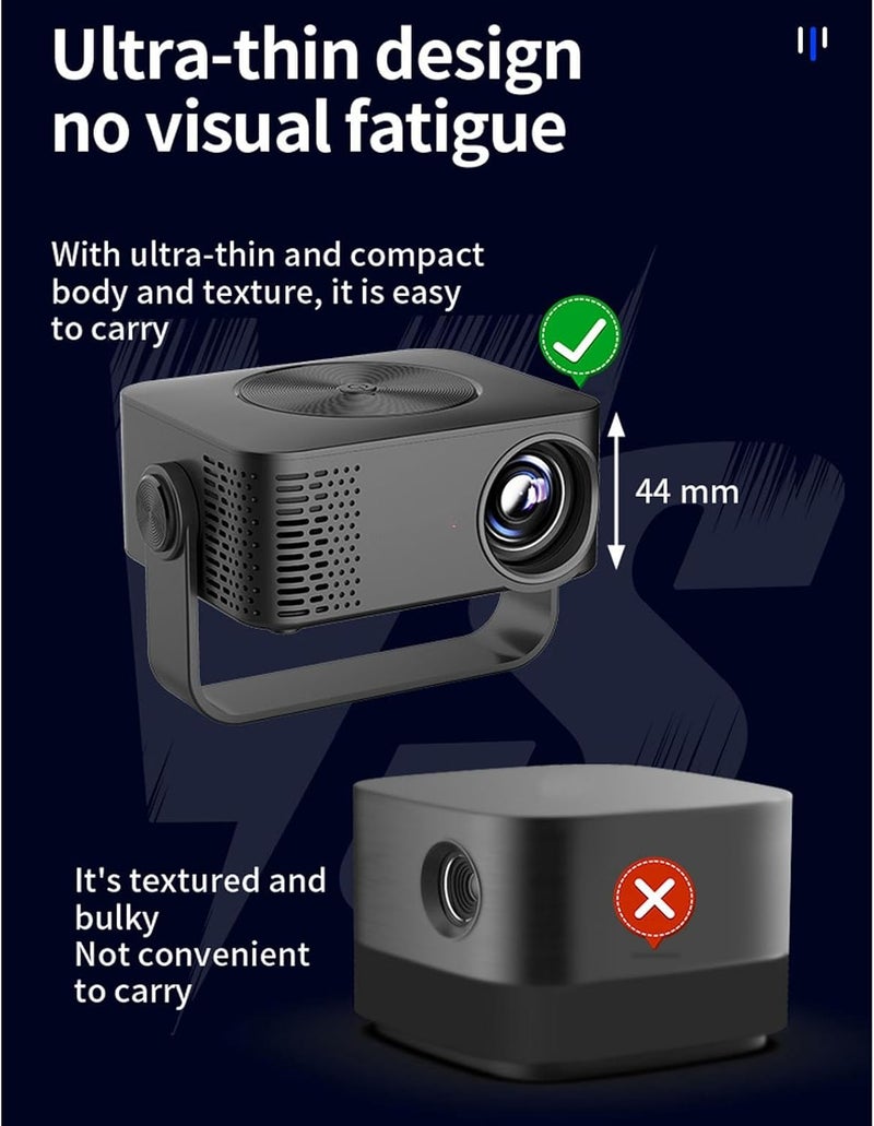 1080P WiFi Projector Portable Outdoor Movie Projector with Auto Keystone Correction 360 Rotating Lens for Home Theater Camping Gaming (US Plug) - Image 5