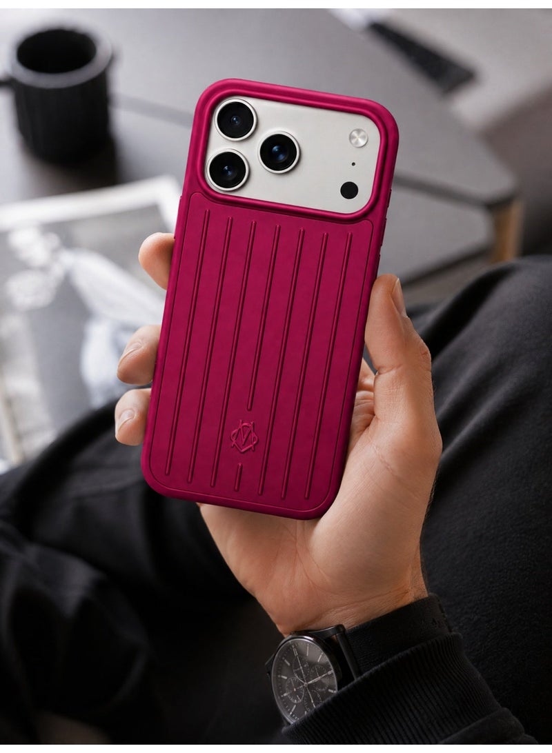 Luxury Protective Case for iPhone 17 Pro Max –Berry Red - Image 3
