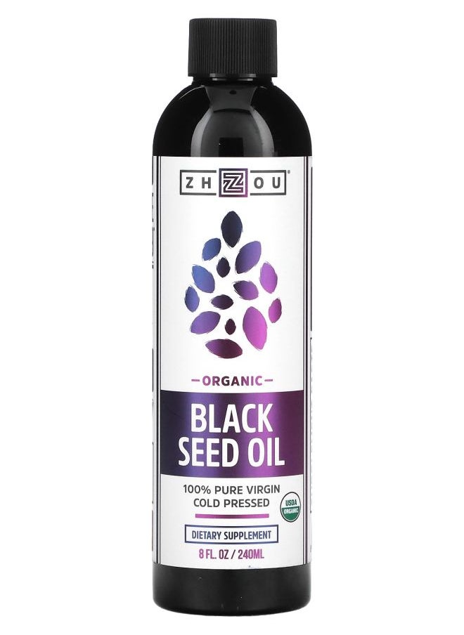 Zhou Nutrition Organic Black Seed Oil Cold Pressed 8 fl oz (240 ml) 