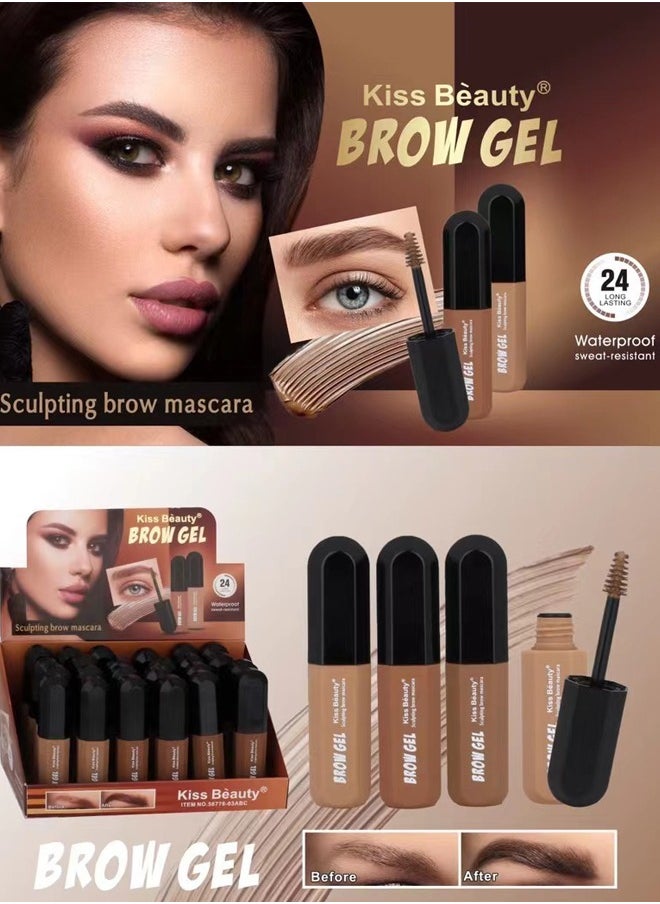 Kiss Beauty - Waterproof Brow Gel, Long-Lasting Smudge-Proof Liquid Brow Makeup, Brow Shaper with Mascara Primer & Wand Set - Image 1