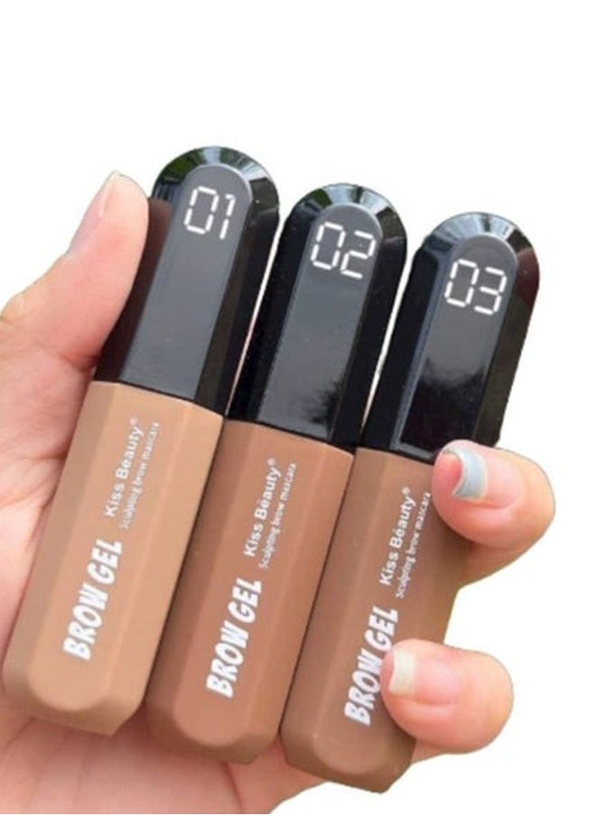 Kiss Beauty - Waterproof Brow Gel, Long-Lasting Smudge-Proof Liquid Brow Makeup, Brow Shaper with Mascara Primer & Wand Set - Image 1