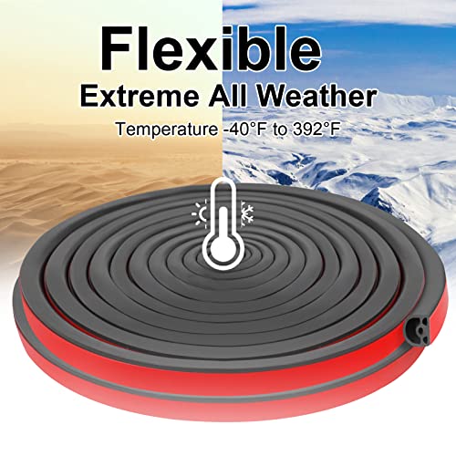 Benory [New Upgrade] 19.7Ft Silicone Door Weather Stripping Door Seal Strip for Doors & Windows, Multi-Layer Soundproof Chamber Design, Self-Adhesive, Seal Large Gaps, Easy to Cut & Install - Image 5