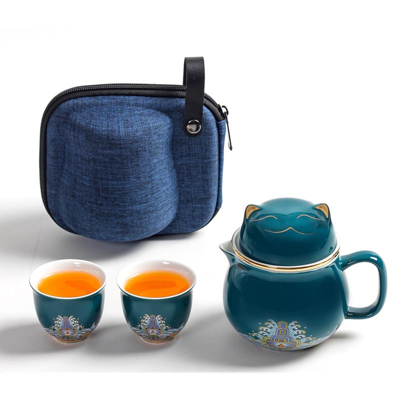 DEARART Tea Mug with Strainer Infuser and 2Cups Lid Saucer Ceramic Tea Cup Cute Design Chinese Porcelain Personal Tea Cup 108oz 300ml Green