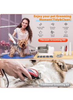 KASTWAVE Pet Grooming Kit & Vacuum Suction Pet Hair - Low Noise Dog Vacuum with 12 Professional Shedding Tools and 2L Large Dust Bin for Dogs, Cats, and Other Animals  - Image 2