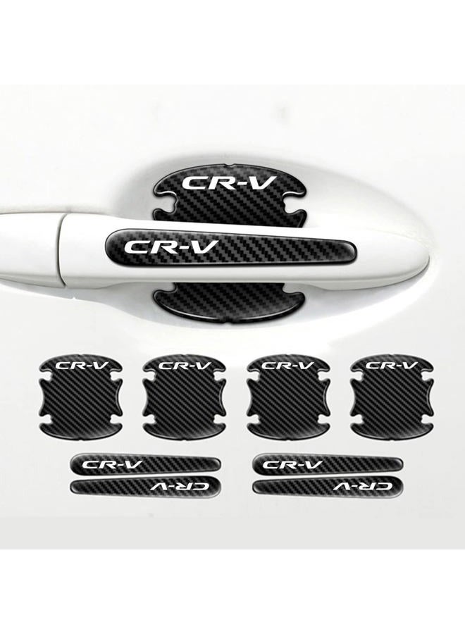 HUIANTS for CR-V 8PCS Car Door Handle Sticker Carbon Fiber Anti-Scratches Protective Films Door Side Paint Protection Car Door Handle Cup Protector Films Compatible with CR-V - Image 1