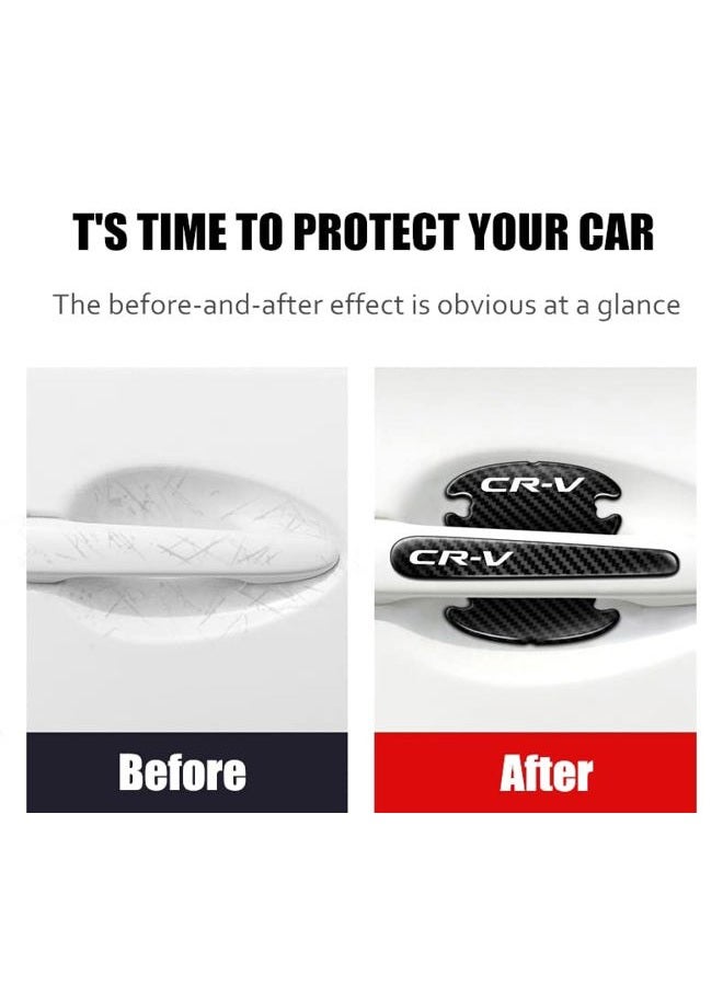 HUIANTS for CR-V 8PCS Car Door Handle Sticker Carbon Fiber Anti-Scratches Protective Films Door Side Paint Protection Car Door Handle Cup Protector Films Compatible with CR-V - Image 2
