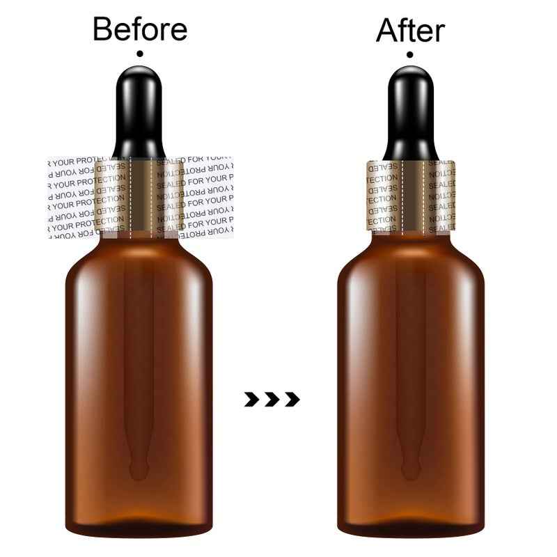 Morepack Shrink Bands,45x23mm 200Pcs Printed Perforated Heat Shrink Wrap Sealer for 1oz Glass Bottle Cap Fits 3/4" to 1" Diameter - Image 3