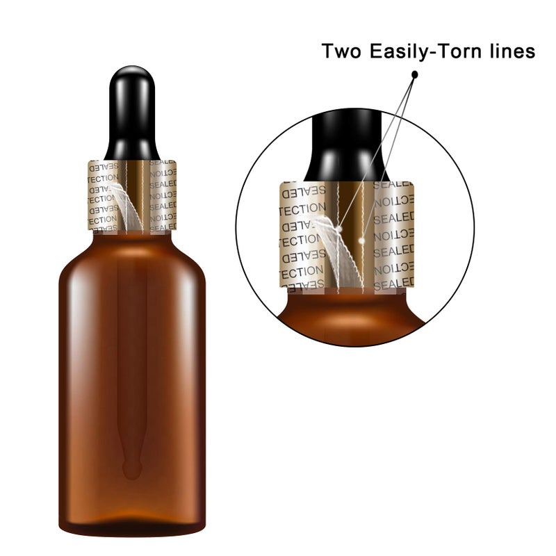 Morepack Shrink Bands,45x23mm 200Pcs Printed Perforated Heat Shrink Wrap Sealer for 1oz Glass Bottle Cap Fits 3/4" to 1" Diameter - Image 4