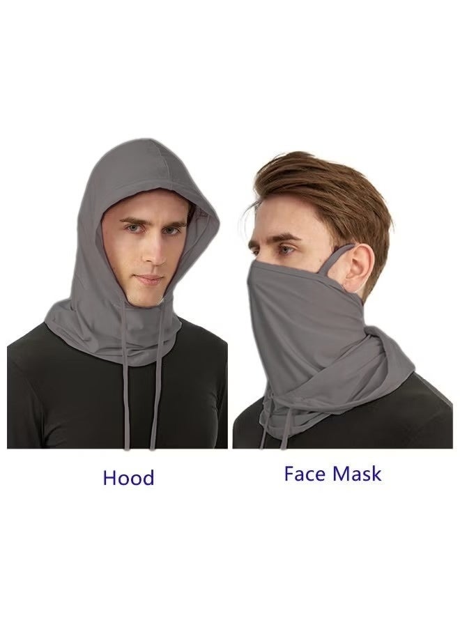 قناع وجه بالاكلافا (قطعتان) للحماية من الشمس والأشعة فوق البنفسجية، غطاء رأس قابل للتنفس، قناع كامل للرأس، مناسب للرجال والنساء، لركوب الدراجات والتزلج وصيد الأسماك - Image 3