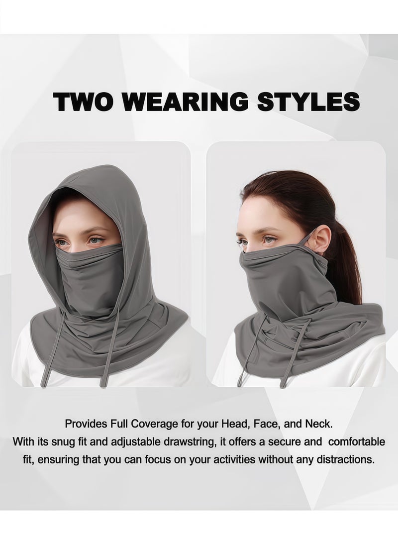 قناع وجه بالاكلافا (قطعتان) للحماية من الشمس والأشعة فوق البنفسجية، غطاء رأس قابل للتنفس، قناع كامل للرأس، مناسب للرجال والنساء، لركوب الدراجات والتزلج وصيد الأسماك - Image 2