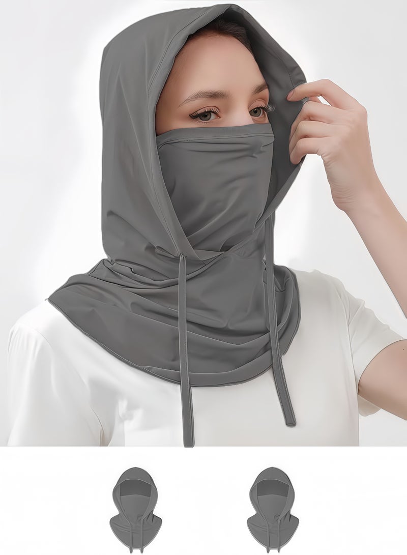 قناع وجه بالاكلافا (قطعتان) للحماية من الشمس والأشعة فوق البنفسجية، غطاء رأس قابل للتنفس، قناع كامل للرأس، مناسب للرجال والنساء، لركوب الدراجات والتزلج وصيد الأسماك - Image 1