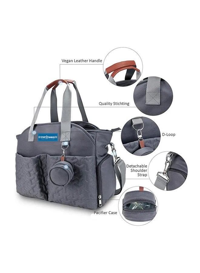 Combo Pack Of 2 Diaper Portable Bag With Reusable Changing Mat Printed Flower - Blue