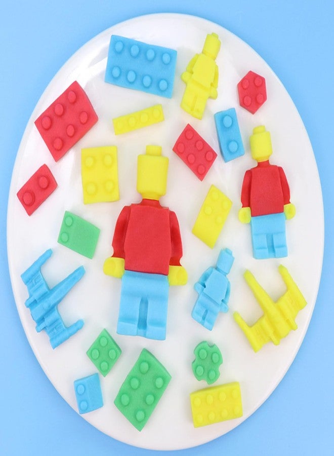 Yedadone 3 Pieces Building Bricks Robots Silicone Molds Building Block Chocolate Silicone Mold for Ice Chocolate Candy Cake Making - Image 4