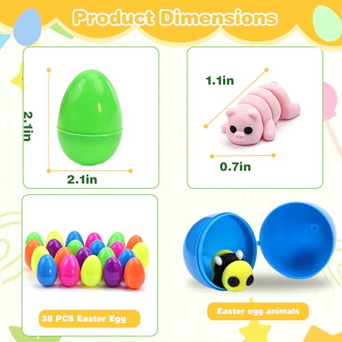 NEXT STOP M Easter Egg with 38 pcs 3D Printed Animal Figurines SetArticulated Flexible and Exquisitely Cute Easter Basket Stuff Fillers with Easter Egg for Kids - Image 5