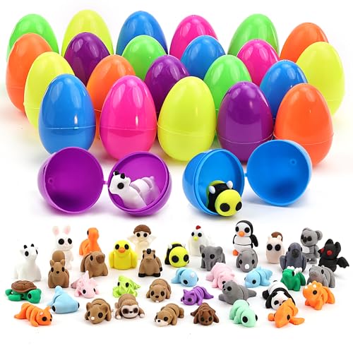 NEXT STOP M Easter Egg with 38 pcs 3D Printed Animal Figurines SetArticulated Flexible and Exquisitely Cute Easter Basket Stuff Fillers with Easter Egg for Kids - Image 1