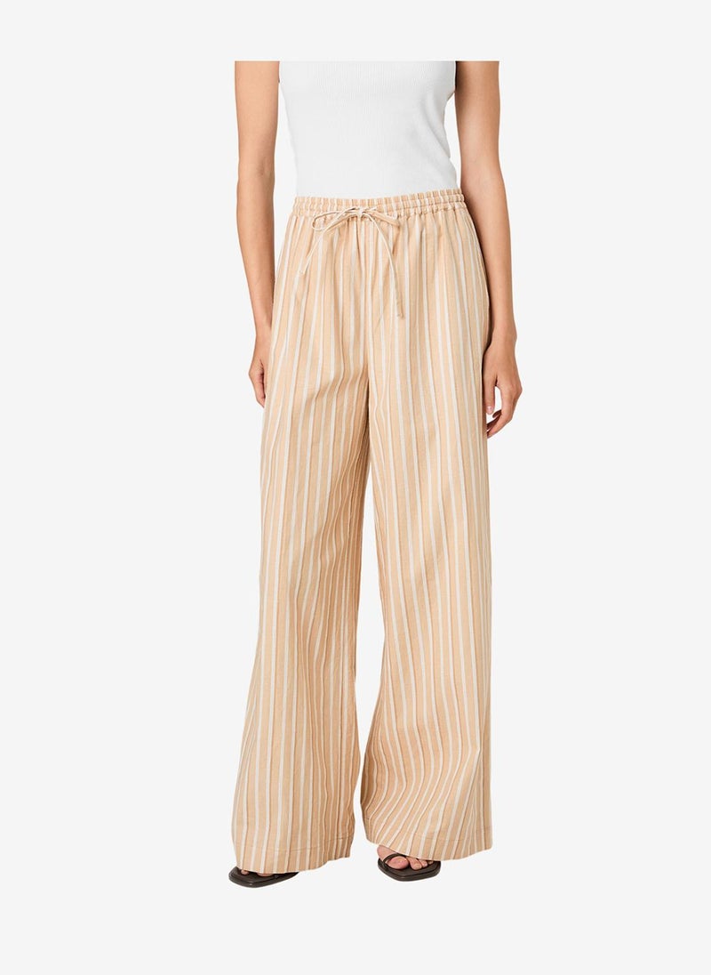 French Connection Women's Sandlot Stripe Aspen Linen Drawstring Pants - Image 4