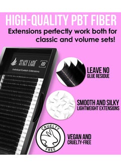 Stacy Lash Eyelash Extensions Cс Curl By Stacy Lashblack Individual Mink Lashes Supplies (0.12Mm;Mix)  - Image 3