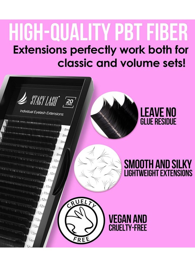 Stacy Lash - Eyelash Extensions Cс Curl By Stacy Lashblack Individual Mink Lashes Supplies (0.12Mm;Mix) - Image 1