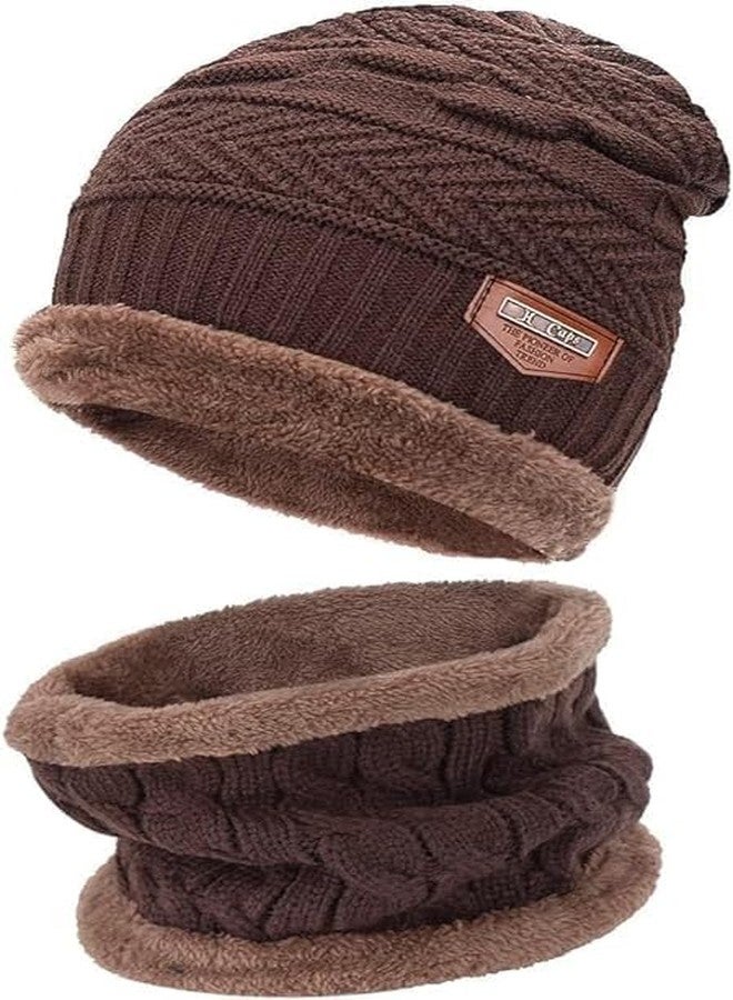 Saiyam Winter Cap & Muffler for Men & Women, Cap Hat Woolen Neck Warmer Scarf (Set 1,Multi-Color) - Image 2