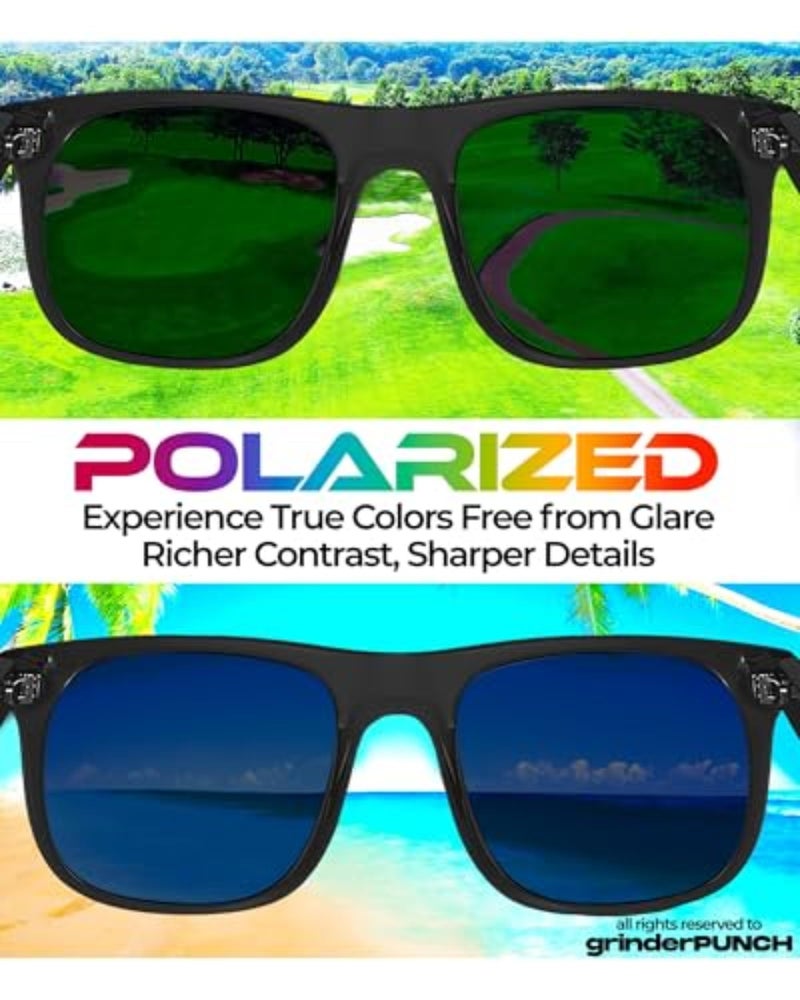 Grinderpunch Xl Polarized Men'S Oversized Sunglasses  Big Heads Wide Face Large Head Fit Sunglasses Sports Driving Fishing Extra Wide Blue Mirrored Lens - Image 4