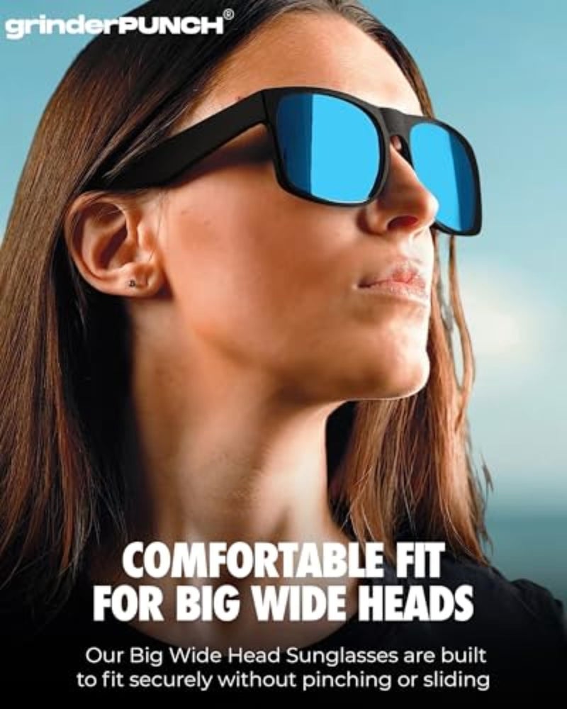 Grinderpunch Xl Polarized Men'S Oversized Sunglasses  Big Heads Wide Face Large Head Fit Sunglasses Sports Driving Fishing Extra Wide Blue Mirrored Lens - Image 3