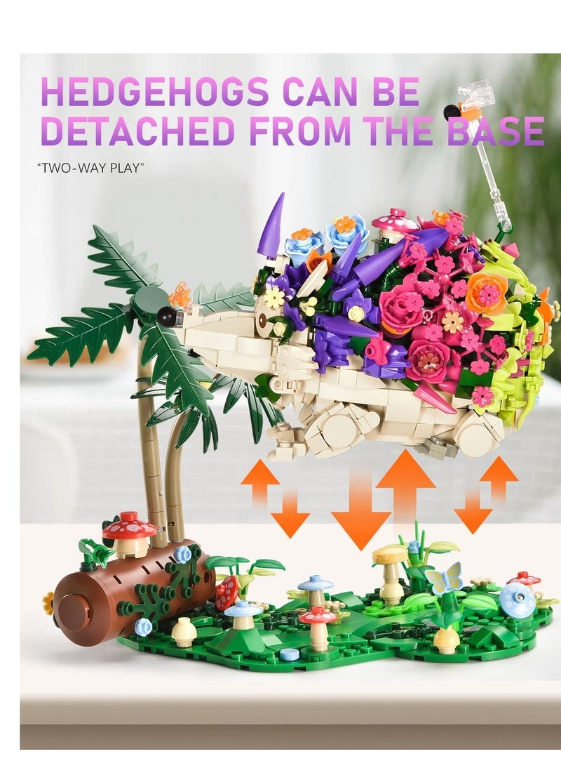 Excefore Flowers Hedgehog Building Kits, Animal & Flowers Building Set for Adults, Includes Animals, Insects, Mushroom, Jungle Crossing, Ideal Gift for Nature Lovers and Kids 8+, Birthday (988 PCS)  - Image 5
