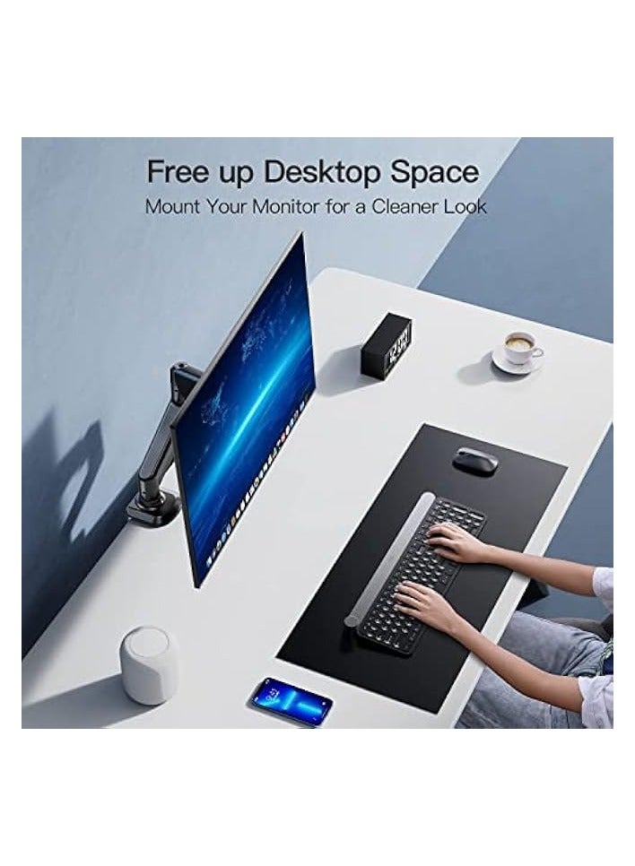 PROMASS Adjustable Articulating Gas Spring Monitor Arm With Clamp And Grommet Base For 13 to 27in LCD Monitors Upto 14.3lbs - Black - Image 5