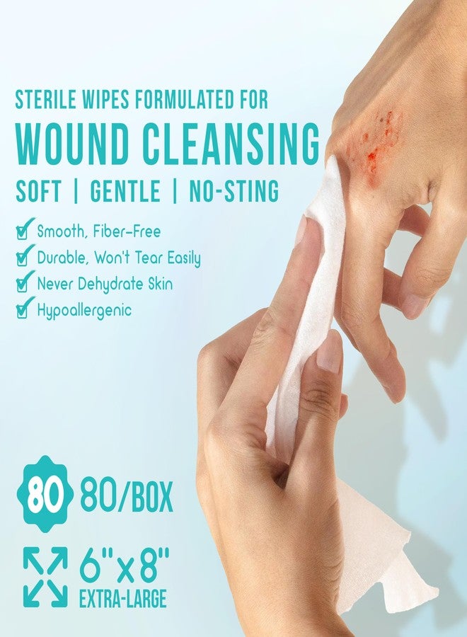 EVERLIT CARE Saline Wipes | 80 Pcs Sterile Wet Towelettes Formulated for Sensitive Skin | Nose, Piercing Aftercare, Baby & Kids | No-sting Alcohol-Free Wipes with Aloe Vera | 6" x 8" Extra Large Sheet - Image 4
