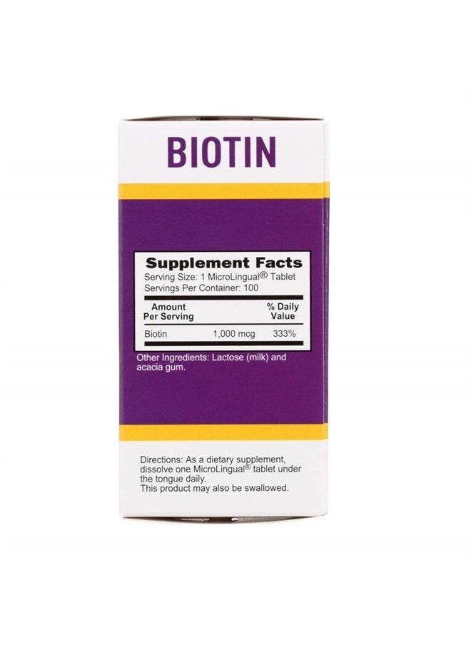 Superior Source Biotin 1000 mcg Sublingual Instant Dissolve Tablets - Hair, Skin, and Nails Growth Vitamins - 100 Count 