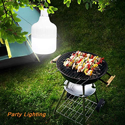 LETOUR Camping Lantern LETOUR Dimmable 8800mAh LED Light Bulb 5 Lighting Modes Rechargeable Hanging Tent Light 5000 Lumen Portable Emergency Lantern Power Failure Emergency Survival Kits Snowstorm - Image 5
