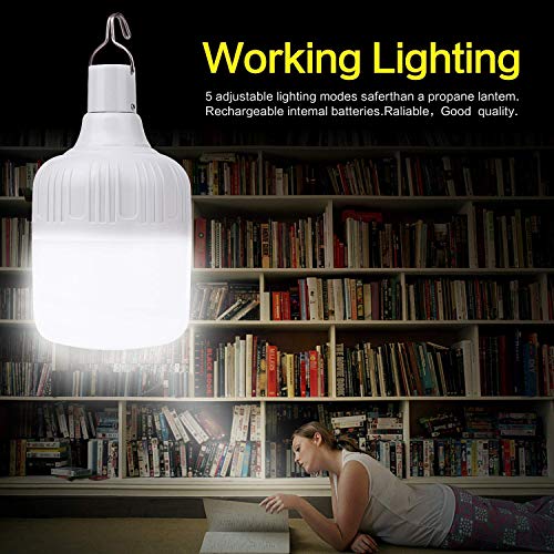 LETOUR Camping Lantern LETOUR Dimmable 8800mAh LED Light Bulb 5 Lighting Modes Rechargeable Hanging Tent Light 5000 Lumen Portable Emergency Lantern Power Failure Emergency Survival Kits Snowstorm - Image 4