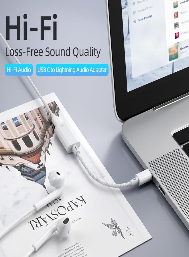 Vcddom USB C to Lightning Headphone Audio Adapter, USB Type C Male to Female Lightning Earphone Adapter with Fast Charge Data Transfer for iPhone 17/17 Pro/16, iPad Pro, iPad Air 6/5, Galaxy S25/S24 - Image 3